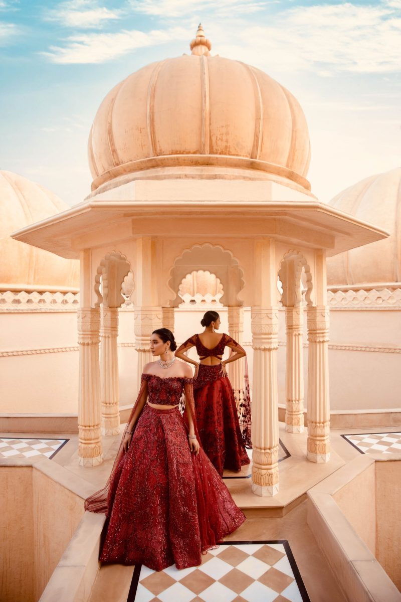 Cranberry Zara Partywear Designer Lehenga - Image 3