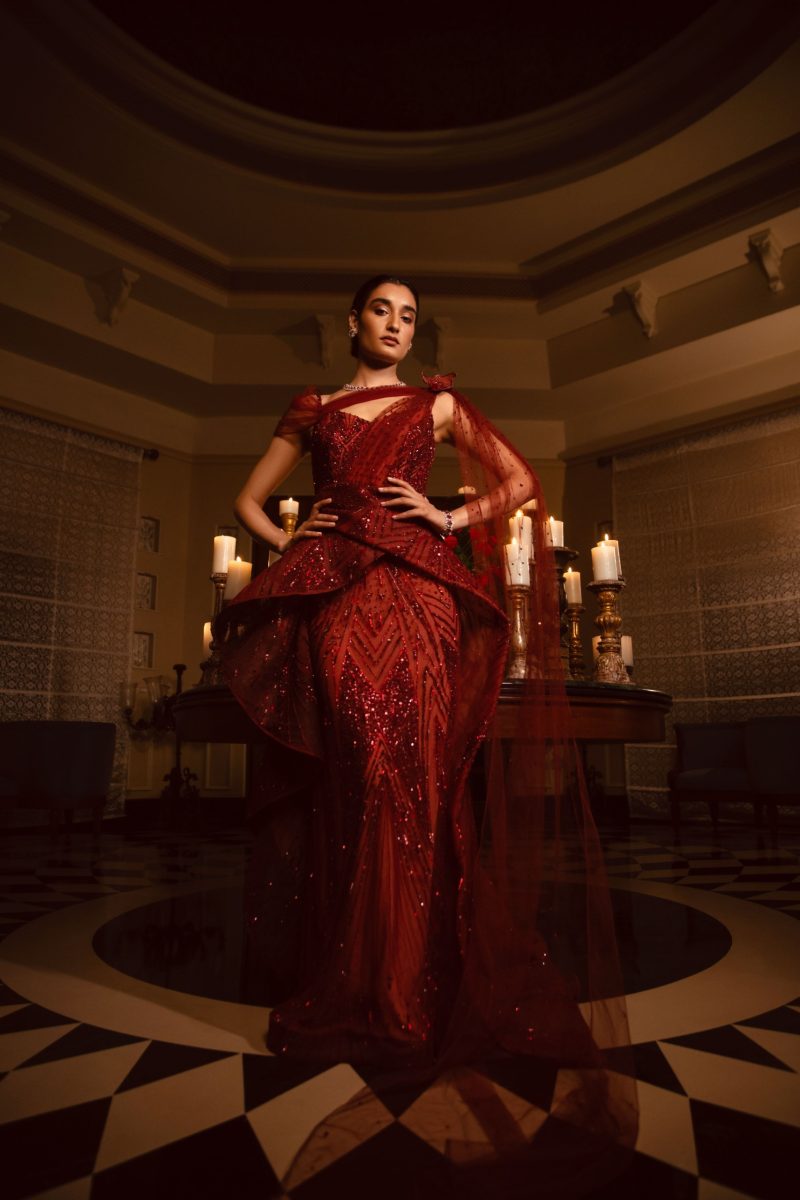 Cranberry Scintilla Cocktail Gown - Image 3