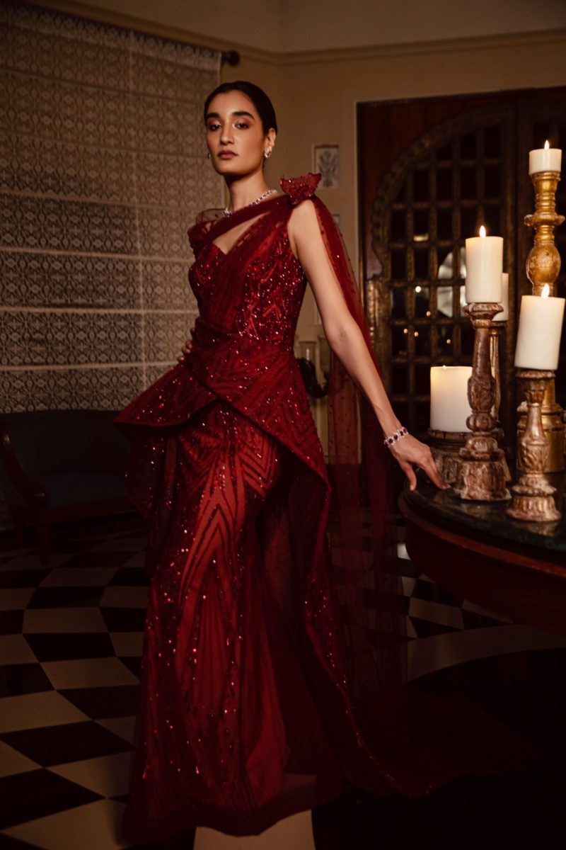 Cranberry Scintilla Cocktail Gown - Image 2