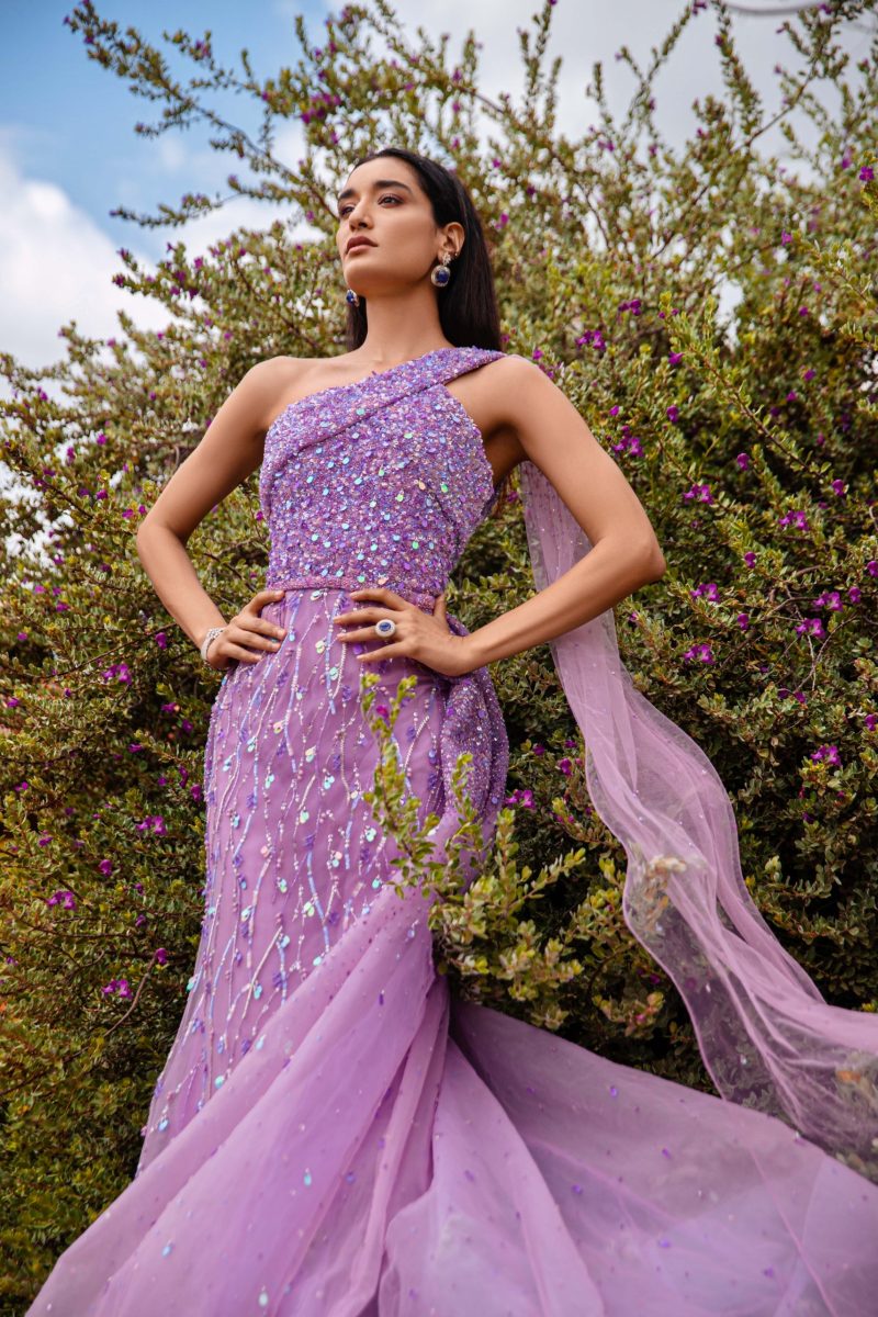 Unique Lilac Party Wear Lavendula Gown - Image 2