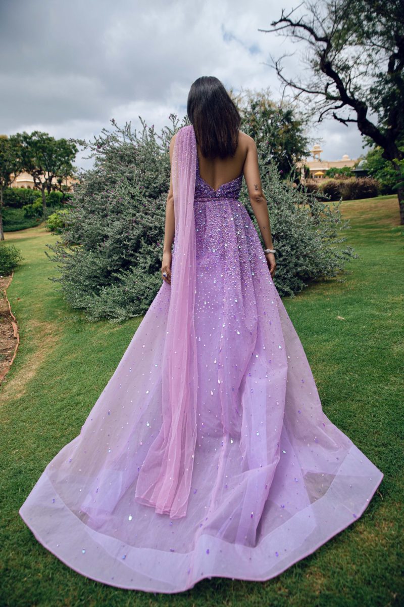 Unique Lilac Party Wear Lavendula Gown - Image 3