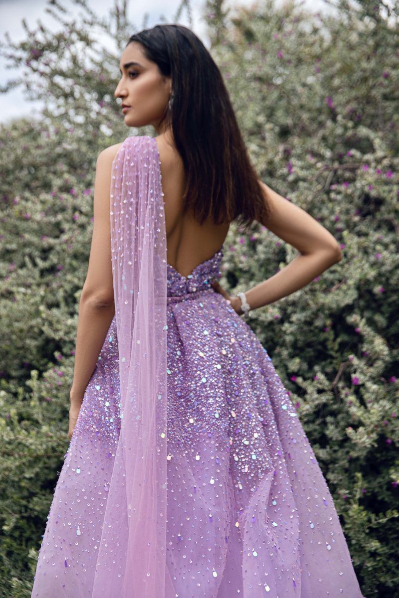 Unique Lilac Party Wear Lavendula Gown - Image 4