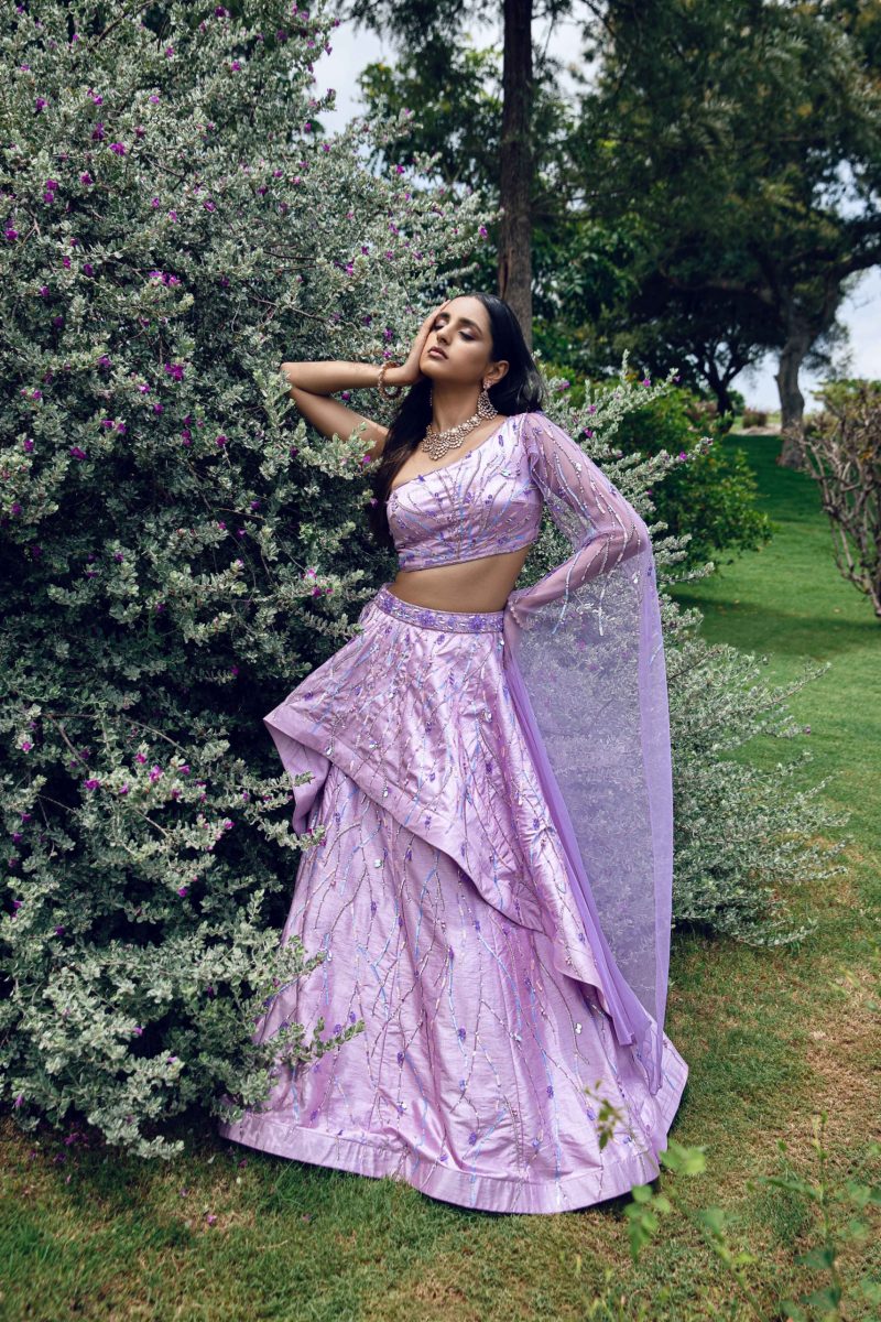 Ravishing Lilac Color Larissa Festive Lehenga - Image 2