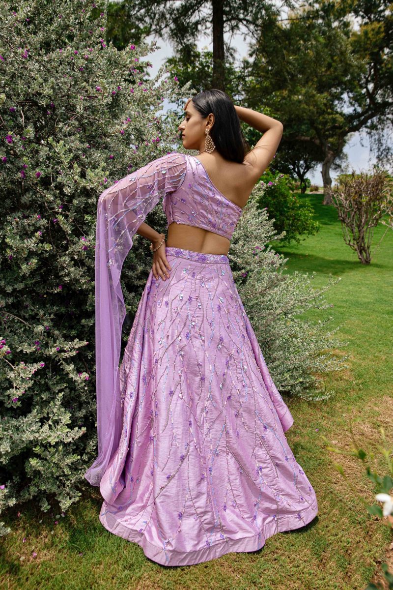 Ravishing Lilac Color Larissa Festive Lehenga - Image 3