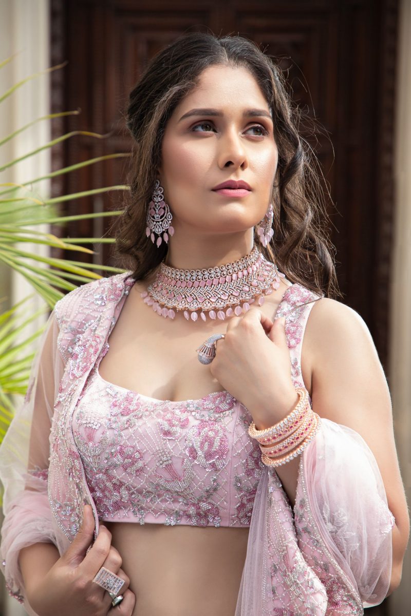 Light Pink Fully Embroidered Mermaid Lehenga - Image 2