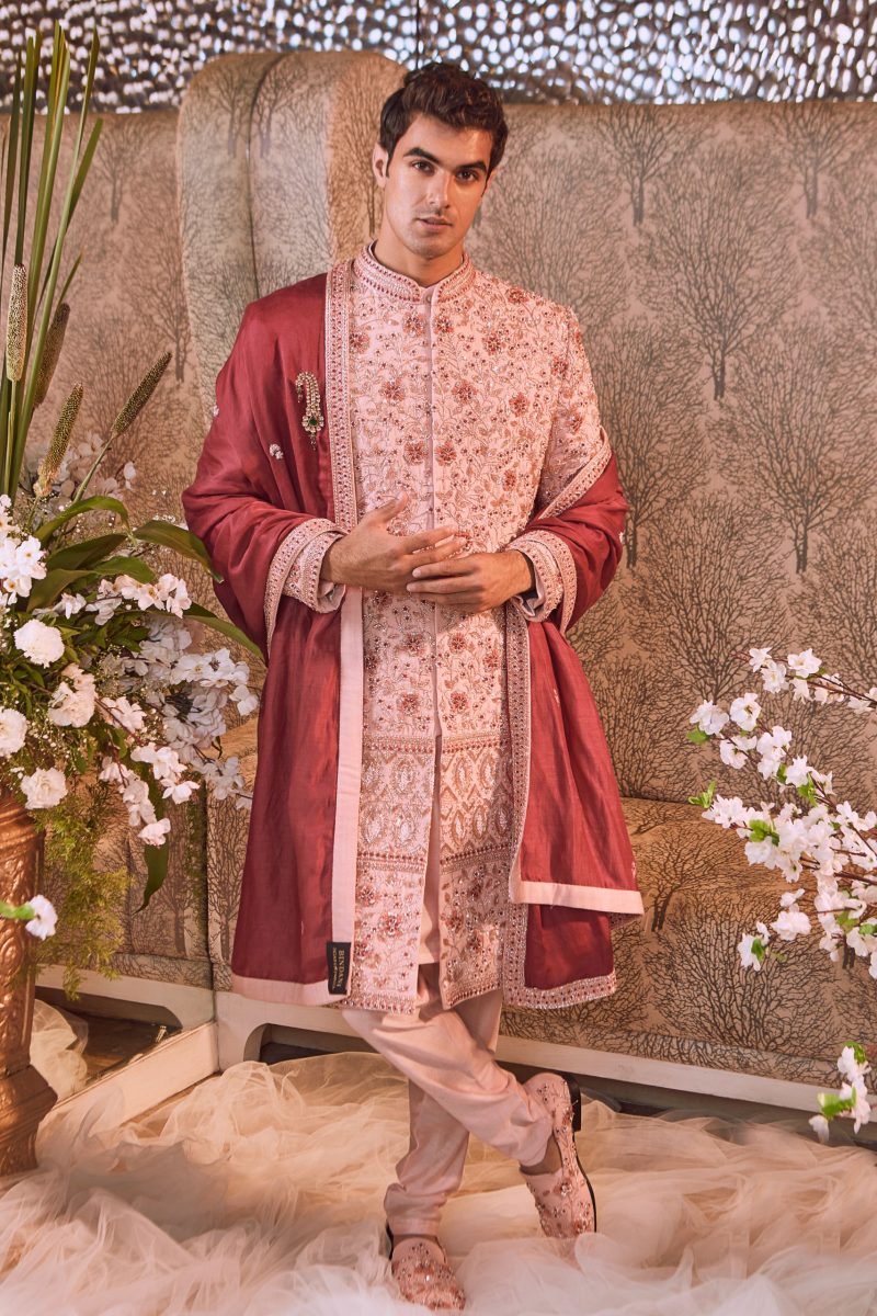 Rose Smoke Sherwani Set