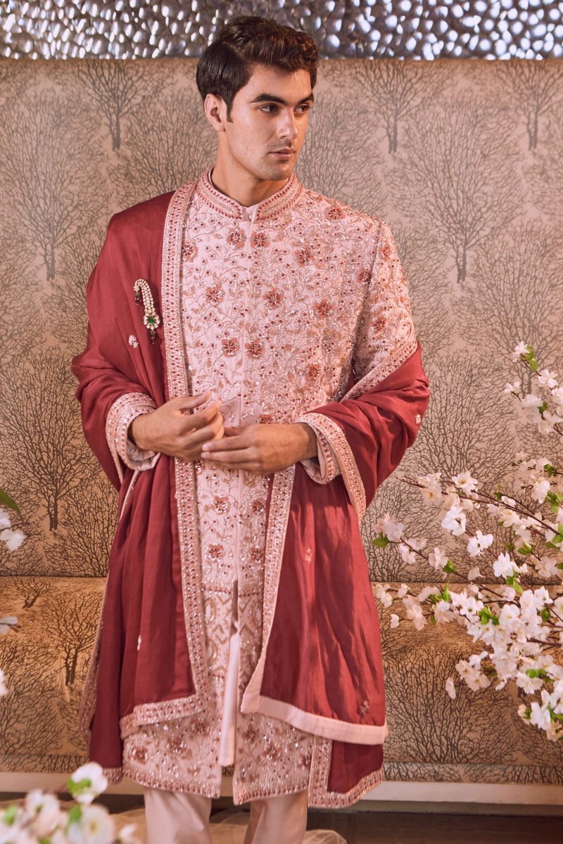 Rose Smoke Sherwani Set - Image 2