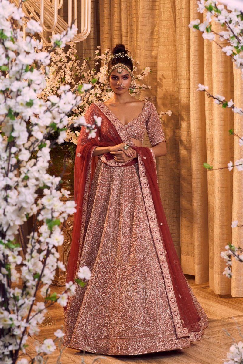 Red Embroidered Bridal Lehenga Set