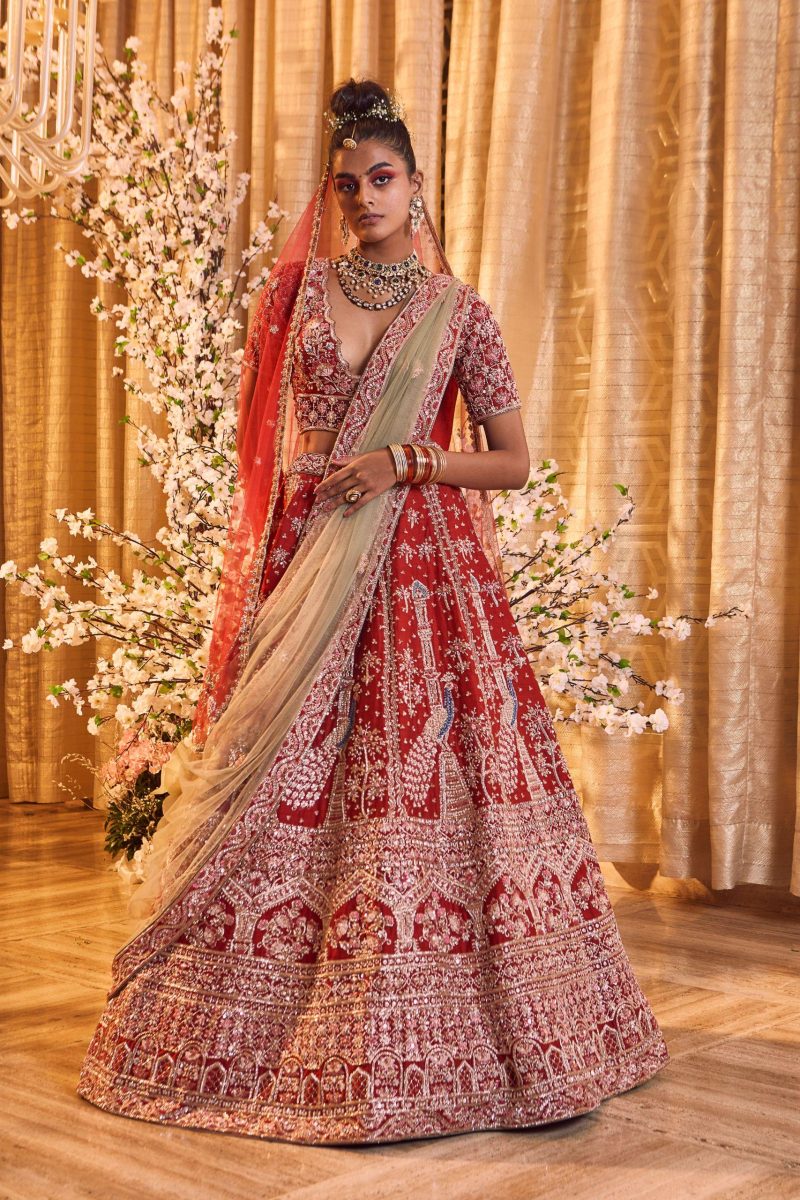 Scarlet Sage Bridal Embroidered Lehenga Set