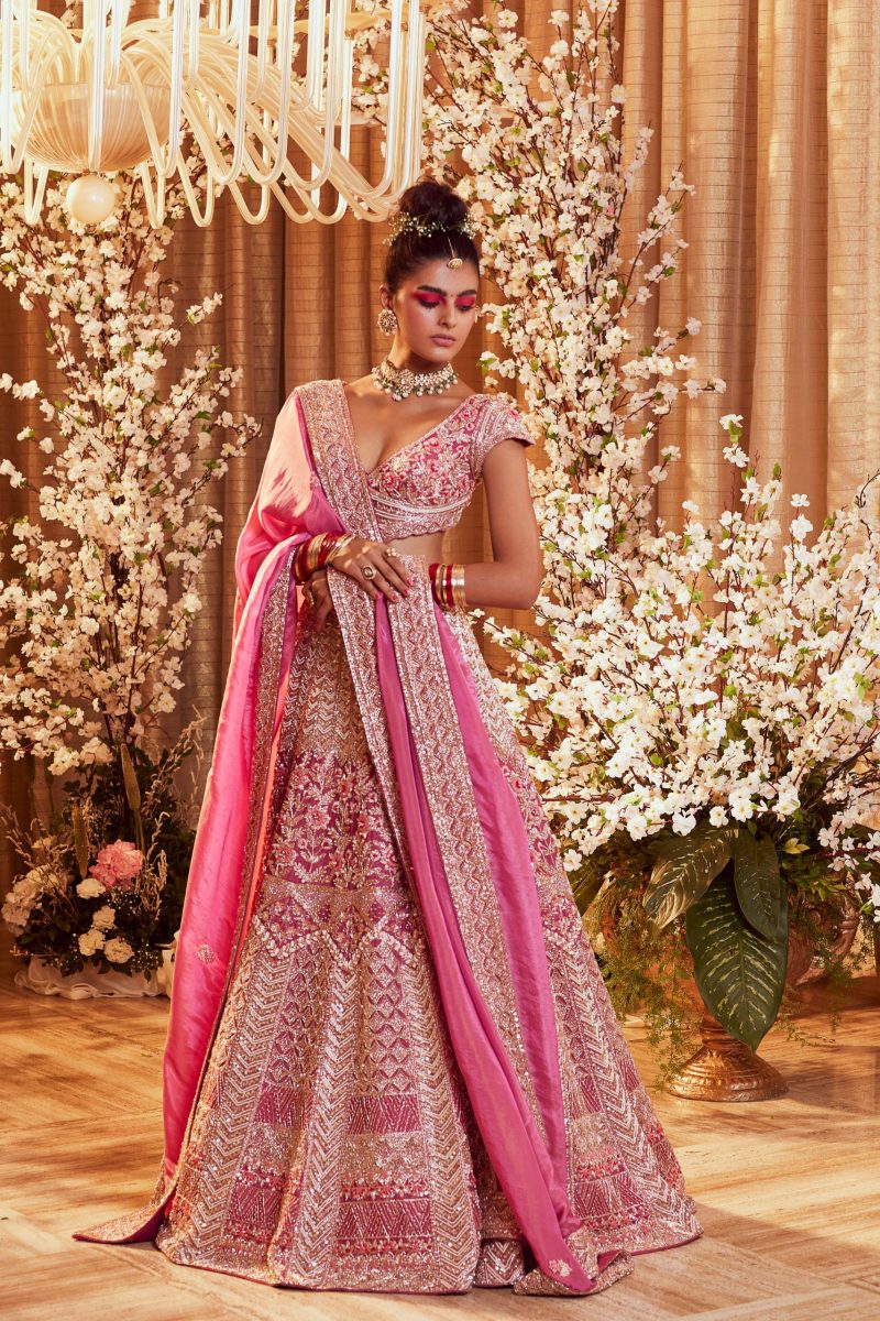 Rose Pink Bridal Lehenga Set