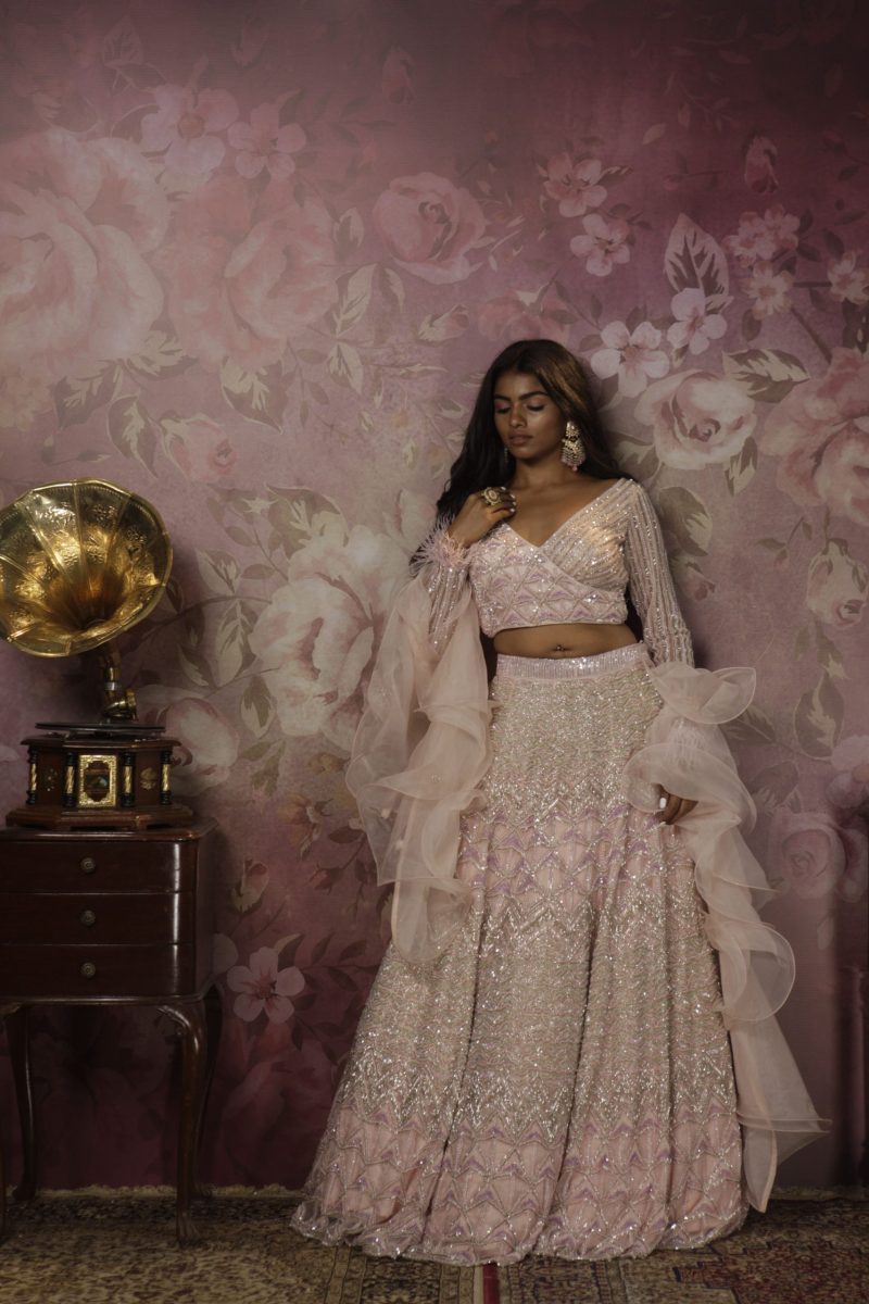 Pastel Pink Sangeet Lehenga Set