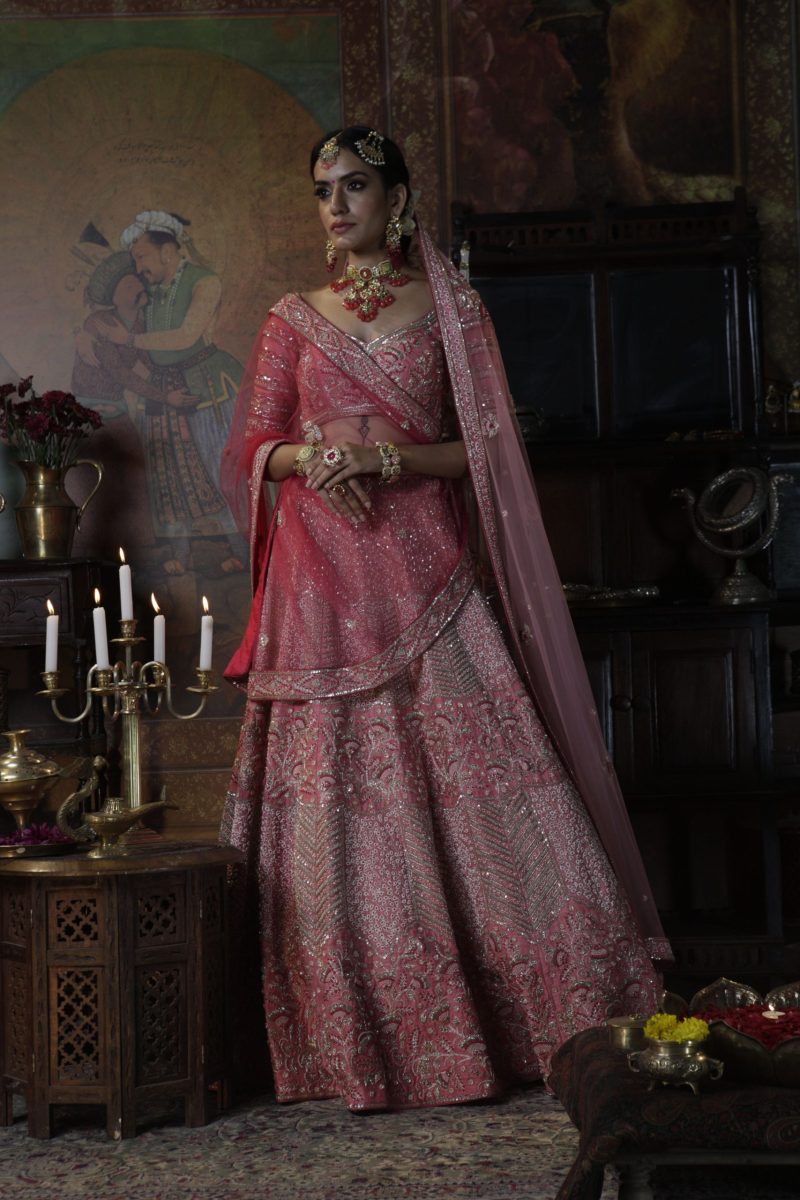 Pink Designer Bridal Lehenga Set