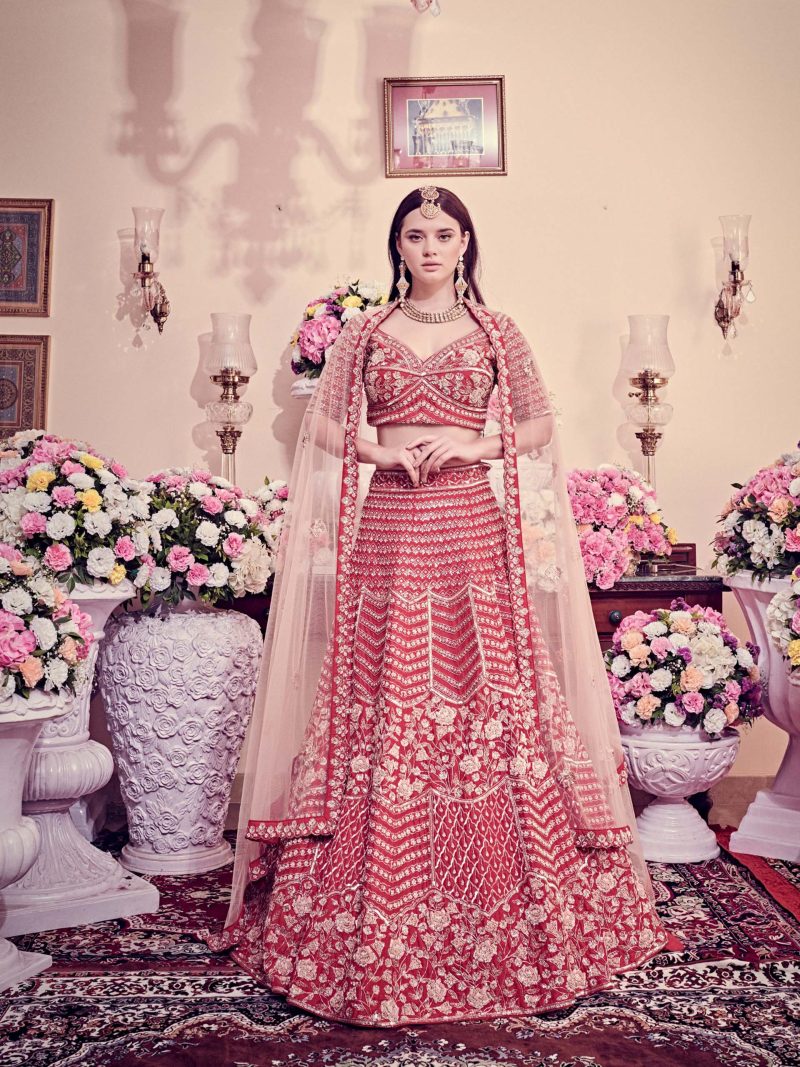 Cranberry Red Lehenga Set