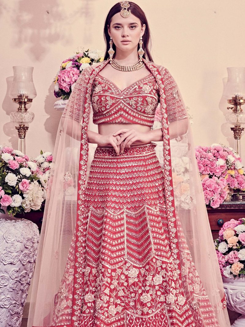 Cranberry Red Lehenga Set - Image 2