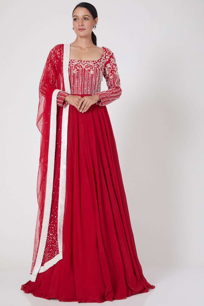 Wedding Red Color Anarkali Set