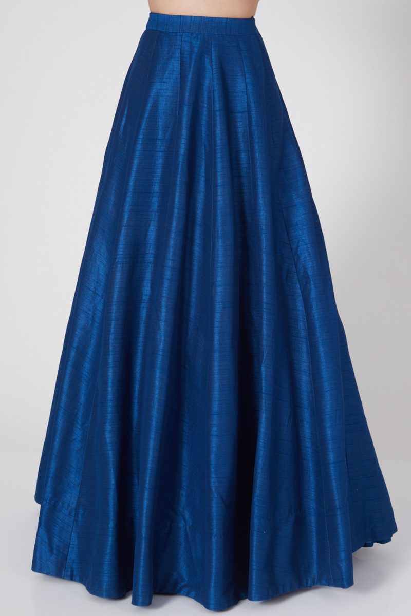 Blue Embroidered Wedding Gown - Image 3