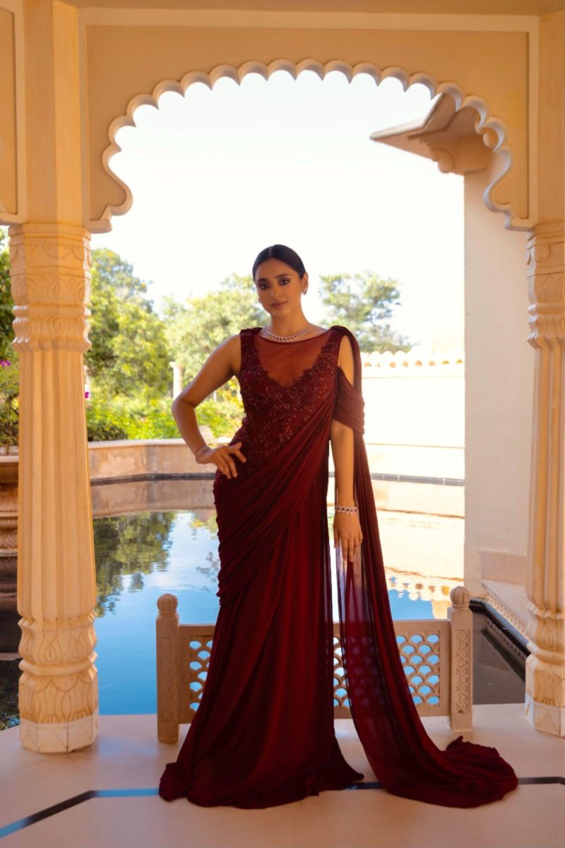 Maroon Scintilla Saree