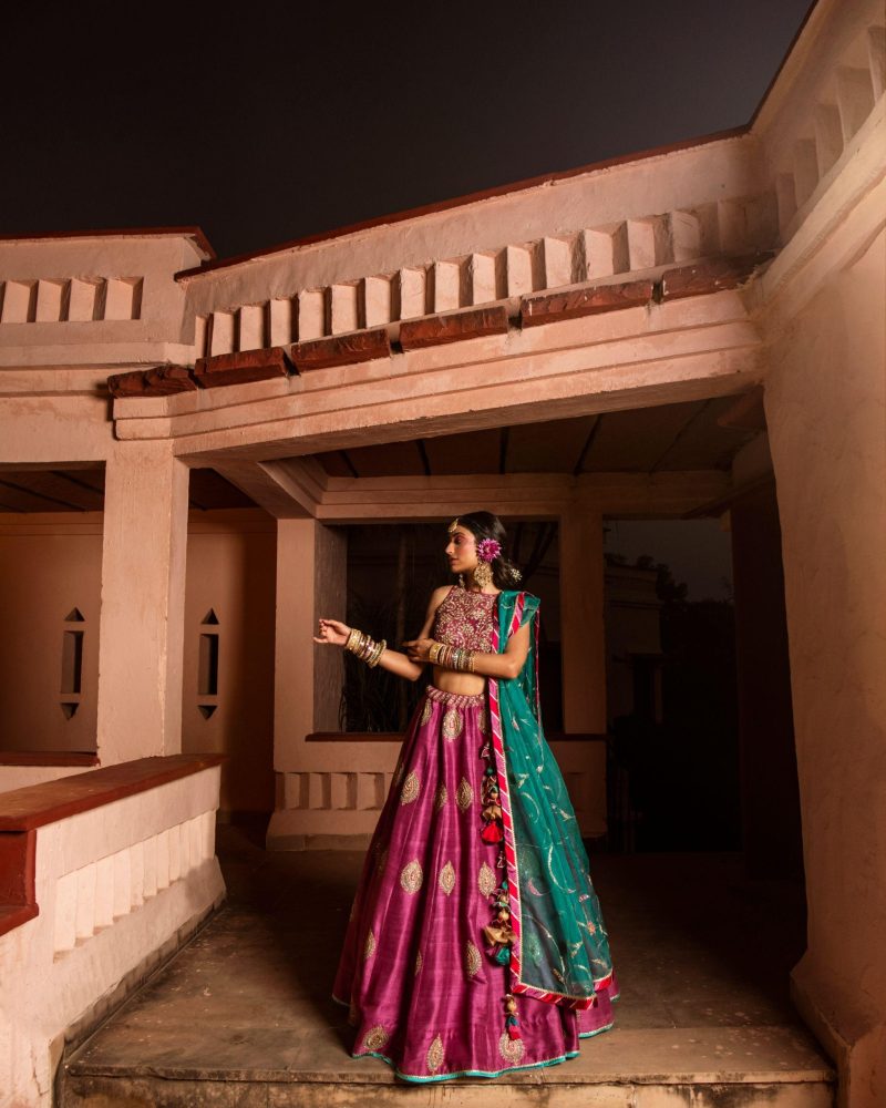 Purple Color Shantoon Zardozi Embroidered Lehenga - Image 2