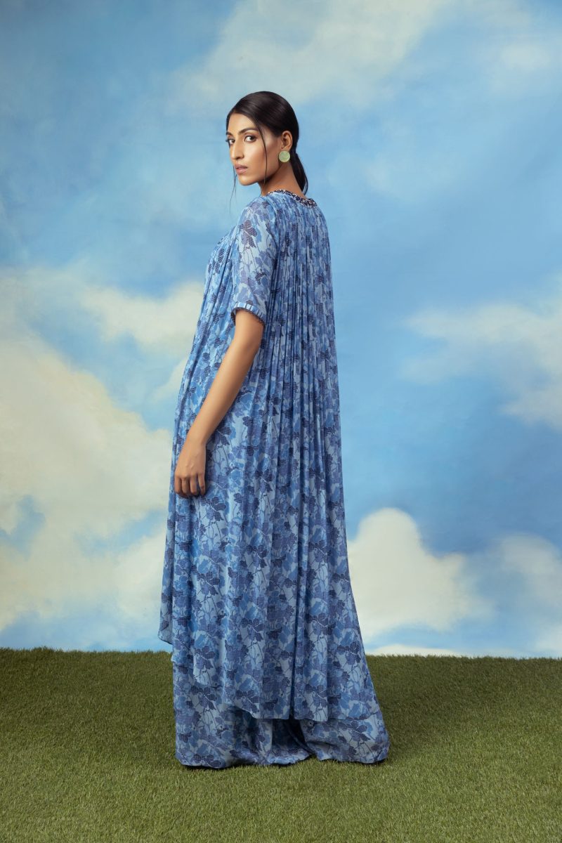 Blue Color Printed Georgette Kaftan - Image 4