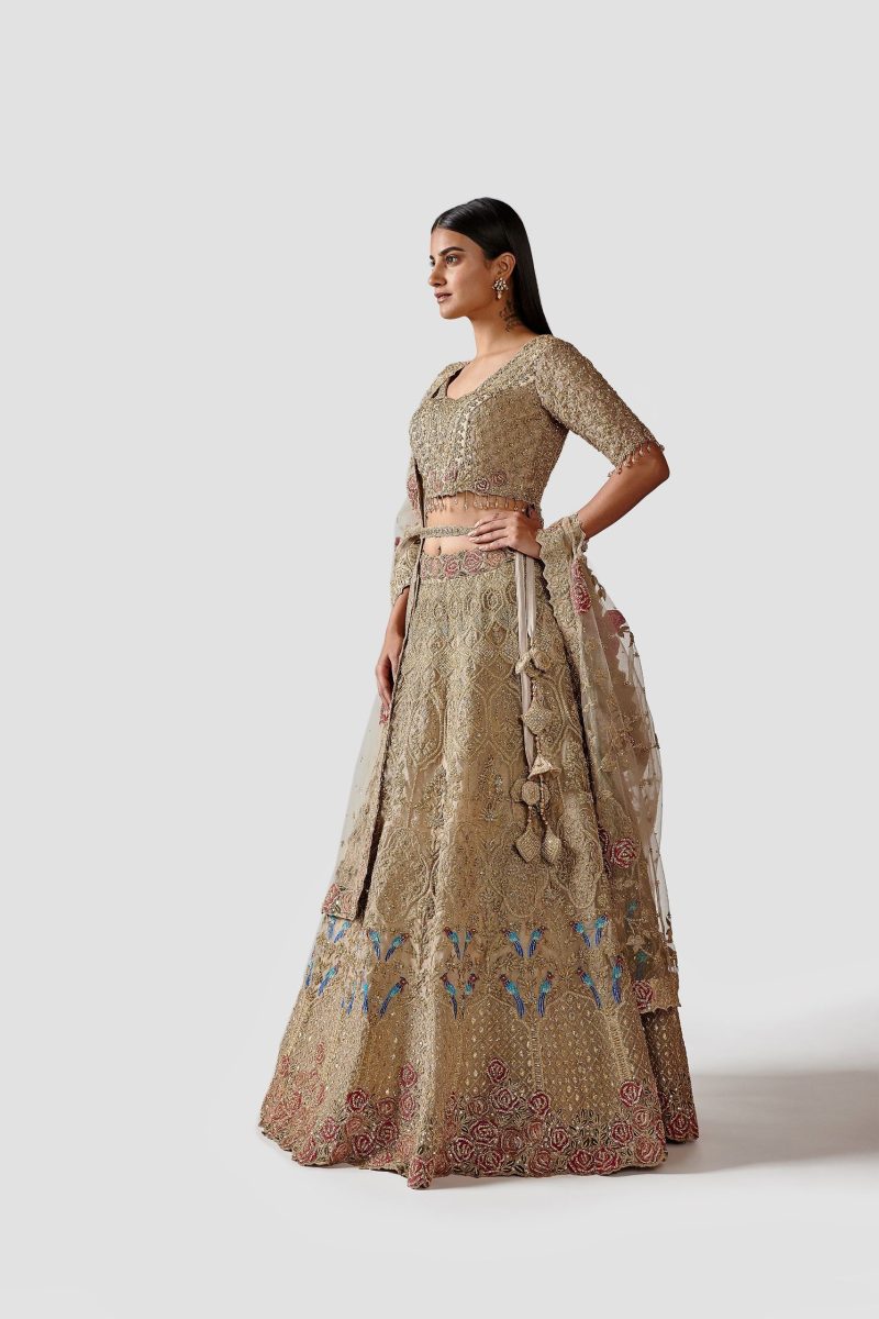 Light Gold Color Heavy Embroidery Lehenga - Image 2