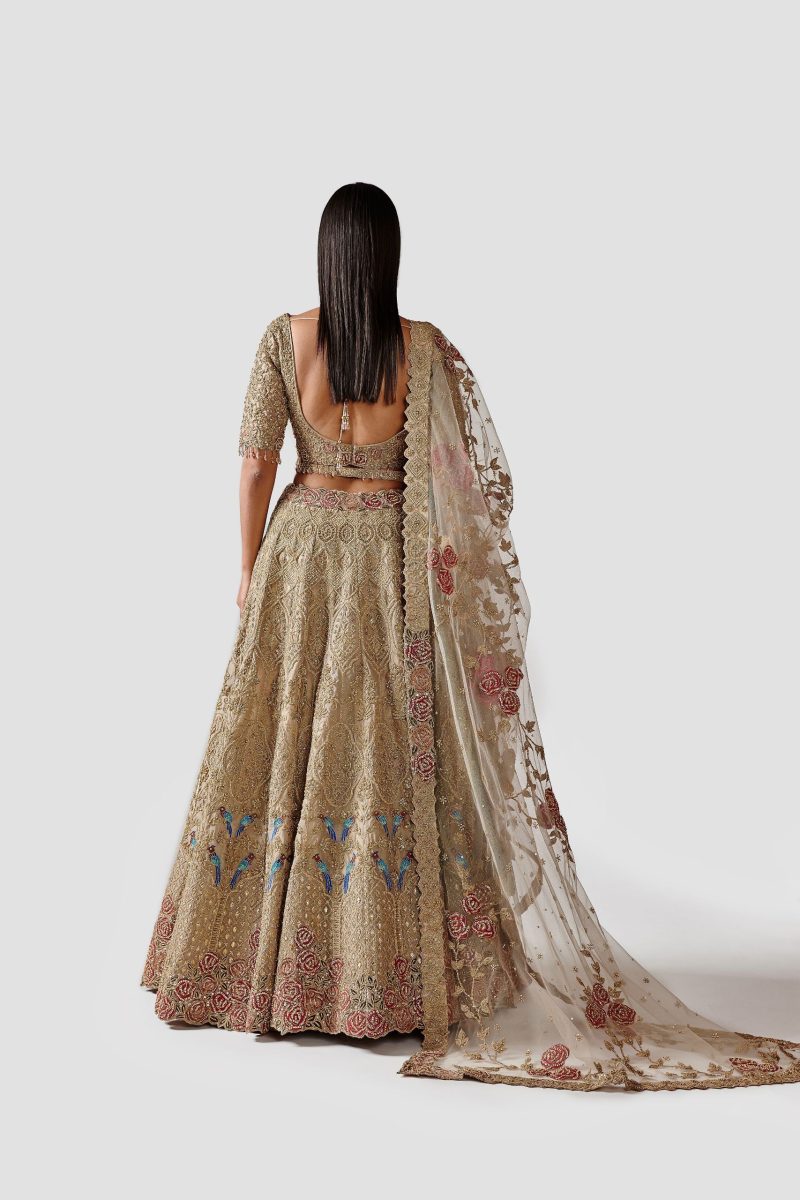 Light Gold Color Heavy Embroidery Lehenga - Image 5